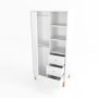 Kids White Scandi Wardrobe with Drawers and Shelves - Juni