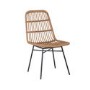 Set of 2 Brown Rattan Dining Chairs with Black Legs - Fion