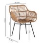 ONLY OPENED - Pair of Brown Rattan Dining Armchairs - Fion