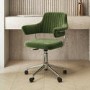 Olive Green Velvet Swivel Office Chair with Arms - Fenix 