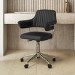 Black Faux Leather Swivel Office Chair with Arms - Fenix