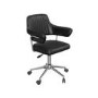 Black Faux Leather Swivel Office Chair with Arms - Fenix