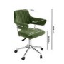 Olive Green Velvet Swivel Office Chair with Arms - Fenix