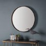 Round Wall Mirror with Bronze Frame - Caspian House