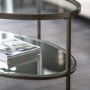 Oval Bronze Glass Top Coffee Table with Storage - Hudson