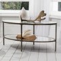 Oval Bronze Glass Top Coffee Table with Storage - Hudson