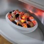 Suncrest Stockeld Electric Fireplace Suite in White with Glowing Pebble Bowl