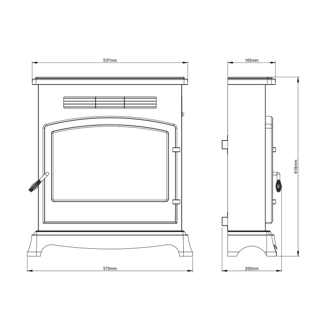 Be Modern Elstow Black Outset Electric Stove Fire