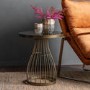 Round Gold Glass Top Side Table - Southgate