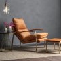 Tan Leather Armchair with Gold Frame - Fabien Gallery