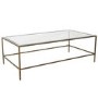 ALMOST PERFECT - Rectangular Gold Glass Top Coffee Table with Storage - Raya