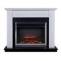 Suncrest White and Chrome Freestanding Fireplace Suite - Antigua