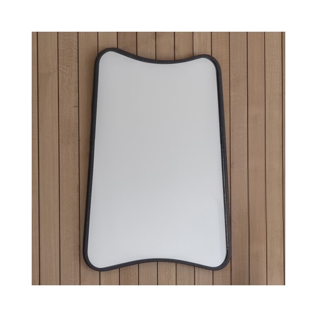 Kurva Black Rectangle Mirror - Caspian House