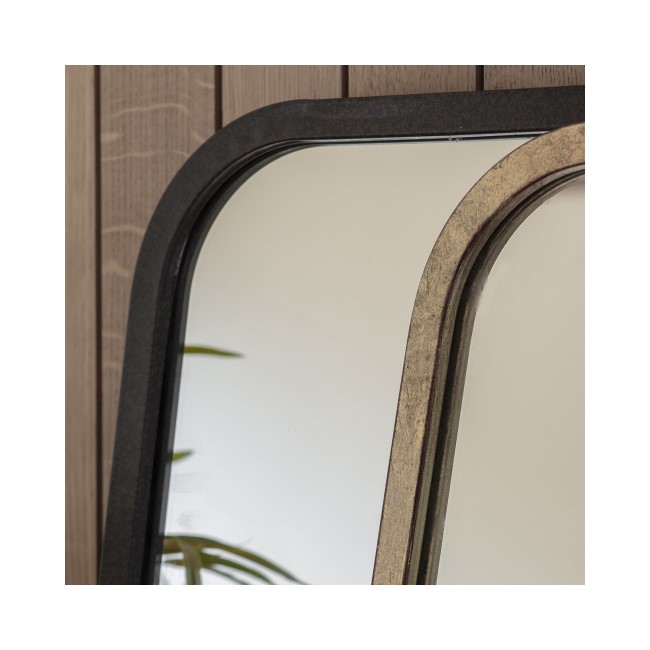 Kurva Black Rectangle Mirror - Caspian House