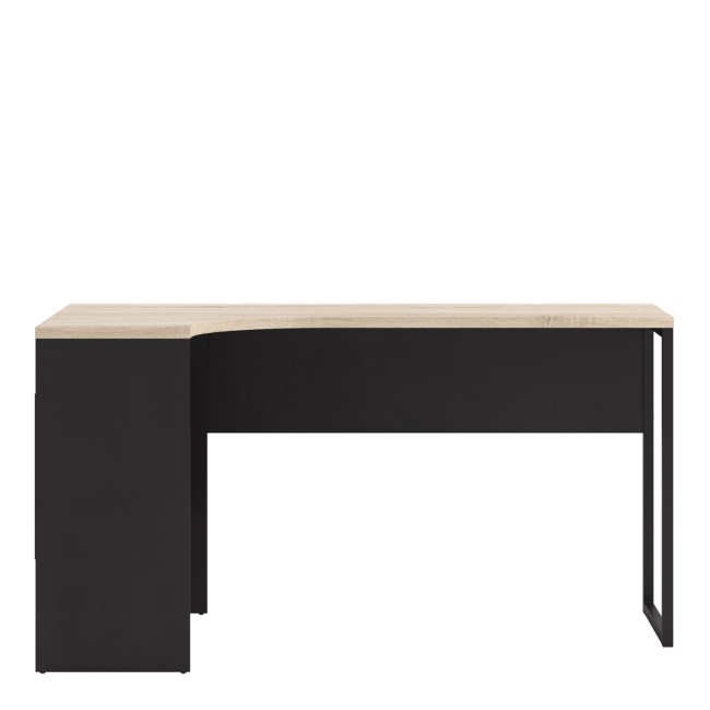 Black Wooden L Shaped Desk with Storage - Function Plus