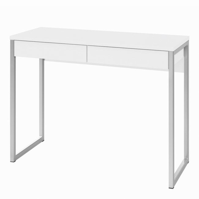 White Gloss Desk with Drawers - Function Plus