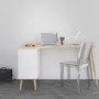 White Wooden L Shaped Desk with Drawers - Oslo