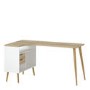 White Wooden L Shaped Desk with Drawers - Oslo