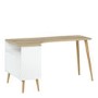 White Wooden L Shaped Desk with Drawers - Oslo