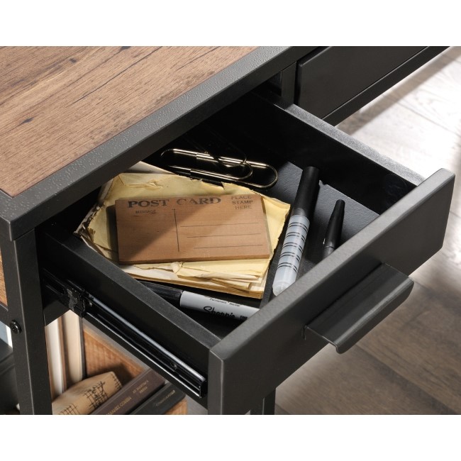 Black Metal L Shaped Desk with Storage - Teknik Office