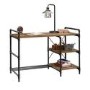 Oak Effect & Metal Desk with Shelves - Iron Foundry - Teknik