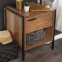 Rustic Oak Industrial Bedside Table with Drawer - Hoxton - LPD