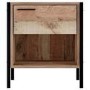 Rustic Oak Industrial Bedside Table with Drawer - Hoxton - LPD