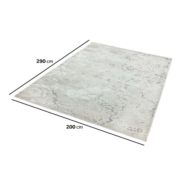 Large Silver Rug with Marble Effect - 290 x 200 cm - Aurora