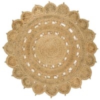 Round Natural Hand Woven Jute Rug 150x150cm - Zira