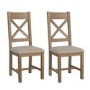 Set of 2 Oak and Cream Dining Chairs - Pegasus