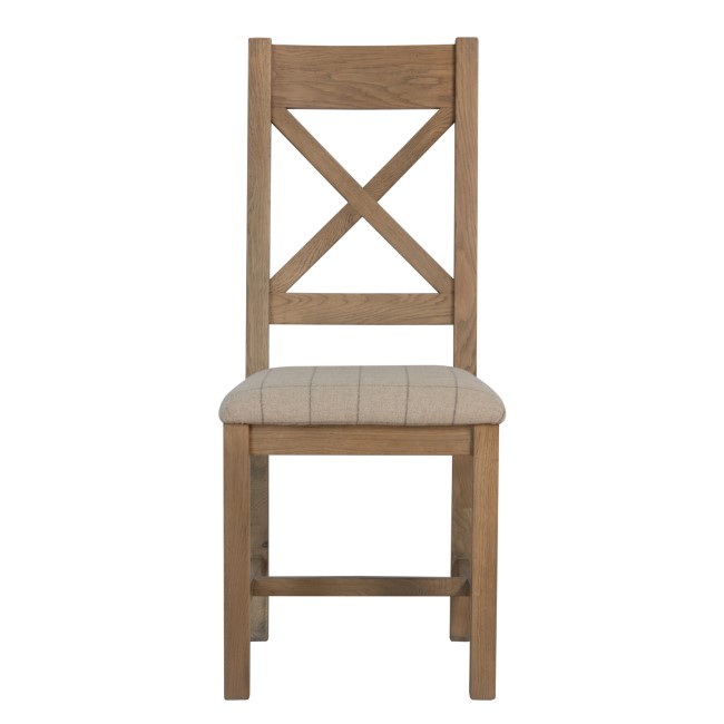 ONLY OPENED - Set of 2 Oak and Cream Dining Chairs - Pegasus