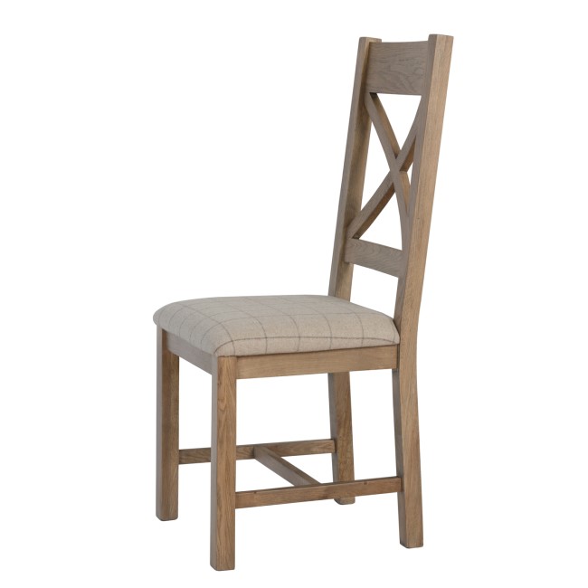 ONLY OPENED - Set of 2 Oak and Cream Dining Chairs - Pegasus