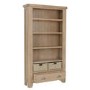 Large Solid Oak Bookcase with Drawers - Pegasus