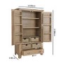 Smoked Oak Kitchen Larder with Wicker Baskets 