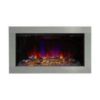 Be Modern Flare Avella Brushed Steel Inset Electric Fire 34 Inch