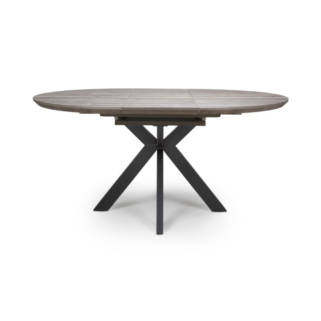 Grey Wood Effect Round Extendable Dining Table - Seats 4 - 6 - Manhattan