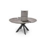 Grey Wood Effect Round Extendable Dining Table - Seats 4 - 6 - Manhattan