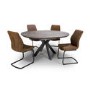 Grey Wood Effect Round Extendable Dining Table - Seats 4 - 6 - Manhattan