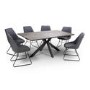 ONLY OPENED - Large Rectangle Grey Wood Dining Table - Seats 8 - Liberty