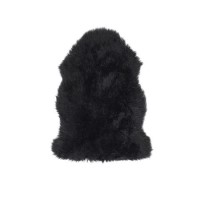 Black Single Genuine Sheepskin Rug - 95 x 65 cm - Ripley