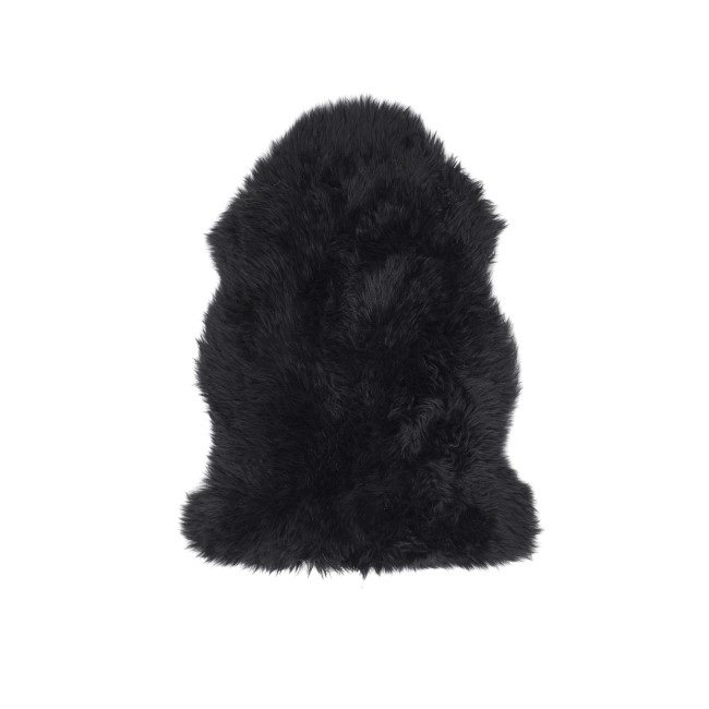 Black Single Genuine Sheepskin Rug - 95 x 65 cm - Ripley