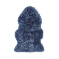 Blue Single Genuine Sheepskin Rug - 95 x 65 cm - Ripley