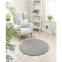 Round Shaggy Silver Rug - 100 x 100 cm - Ripley