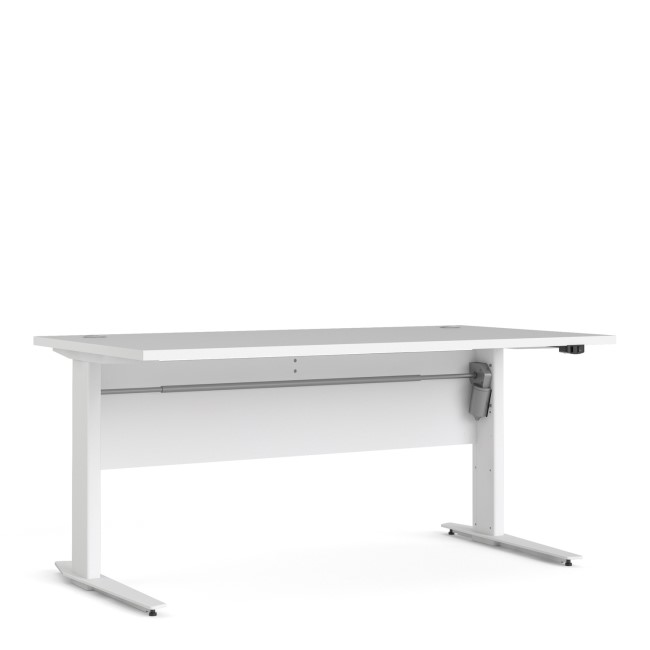 White Wooden Standing Desk with Electric Control  - Prima