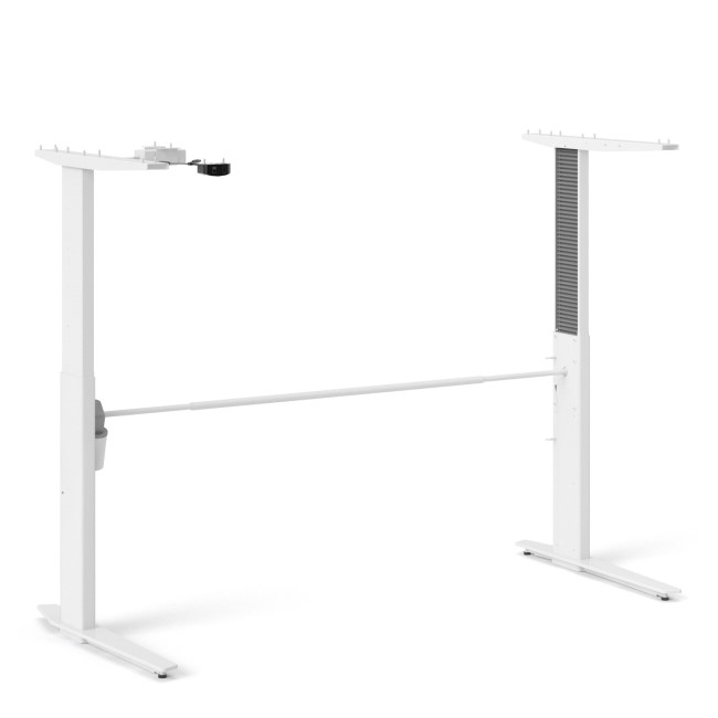 White Wooden Standing Desk with Electric Control  - Prima