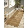 Jute Runner Rug with Fringed Edging 210x67cm - Ripley