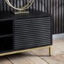 Riley Rippled Media Unit in Black with Storage - Caspian House