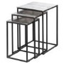 Square Silver Metal Nest of 3 Tables - Farrah