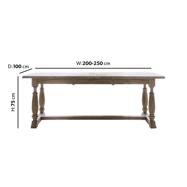 Extendable Wooden Trestle Farmhouse Dining Table - Seats 6-10 - Maverick - Caspian House 