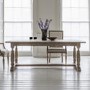 Extendable Wooden Trestle Farmhouse Dining Table - Seats 6-10 - Maverick - Caspian House 